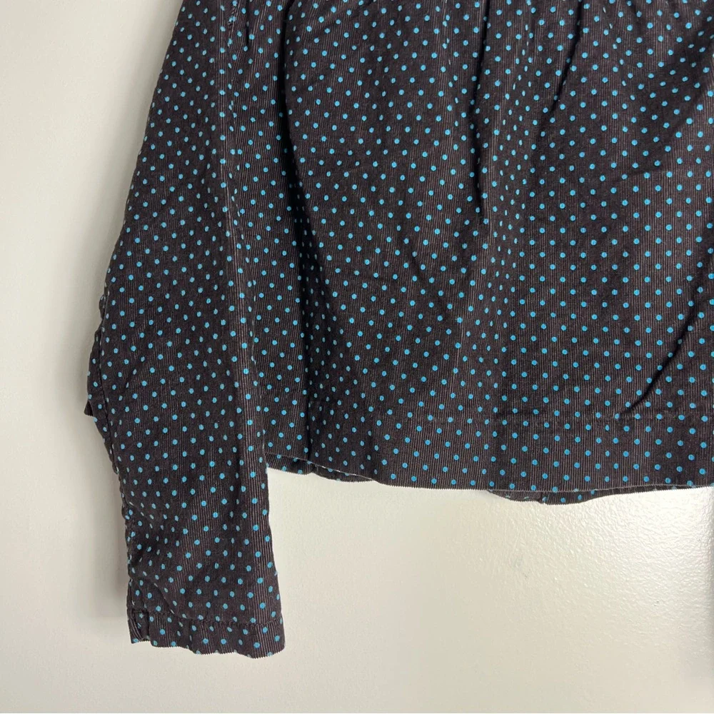 Gap Kids Polka Dot Corduroy Jacket Girls Size S 6-7‎ Brown Blue